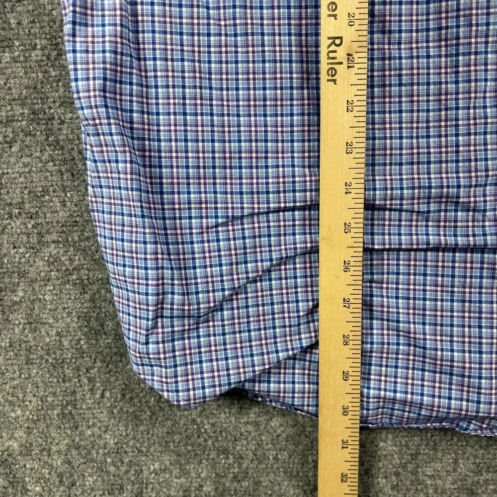 Ralph Lauren Button Down‎ Shirt Mens M Blue Purple Plaid Classic Fit Long Sleeve